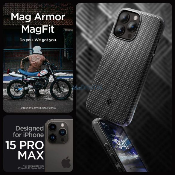 SPIGEN MAG ARMOR iPhone 15 PRO MAX MATT FEKETE tok