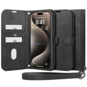 Spigen Wallet S Pro tok iPhone 15 Pro Max - fekete