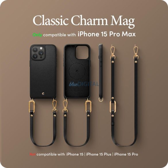 Spigen CYRILL CLASSIC CHARM MAG MAG MAGSAFE iPhone 15 PRO MAX FEKETE tok