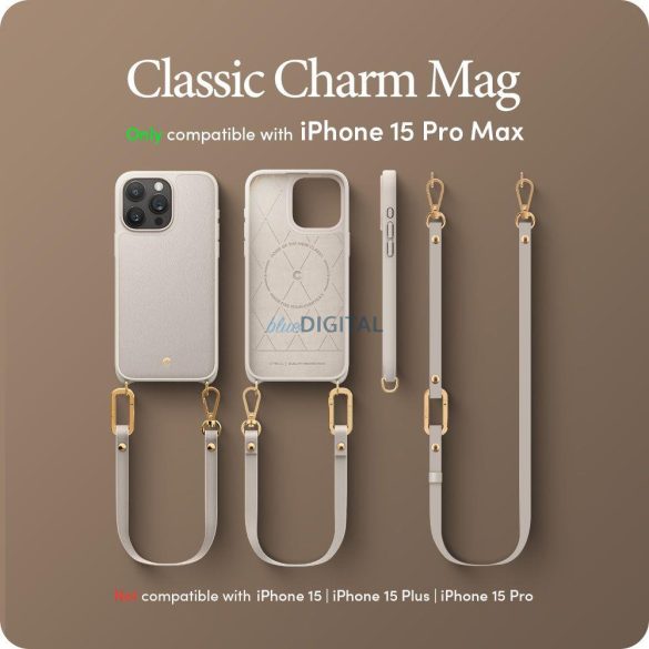 Spigen CYRILL CLASSIC CHARM MAG MAG MAGSAFE iPhone 15 PRO MAX krémszínű tok