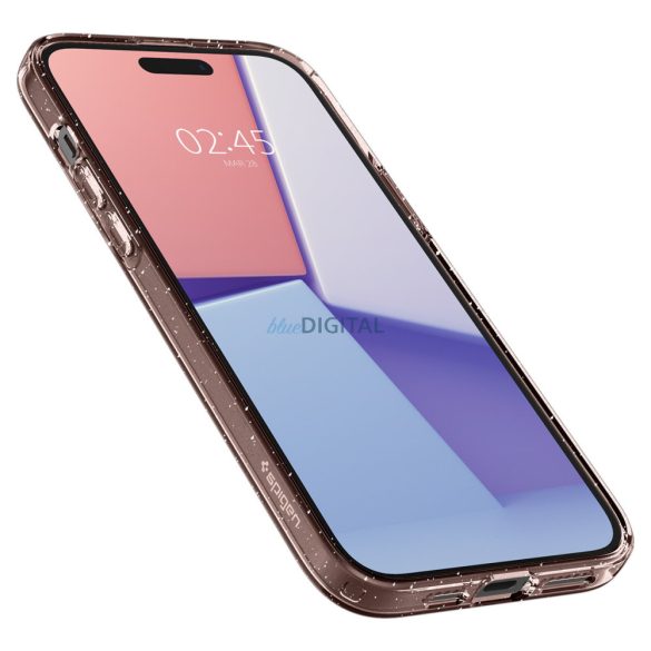 Spigen Liquidy Crystal tok iPhone 15 Plus rózsaszín átlátszó csillogós