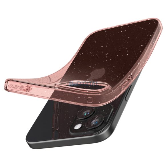 Spigen Liquidy Crystal tok iPhone 15 Plus rózsaszín átlátszó csillogós