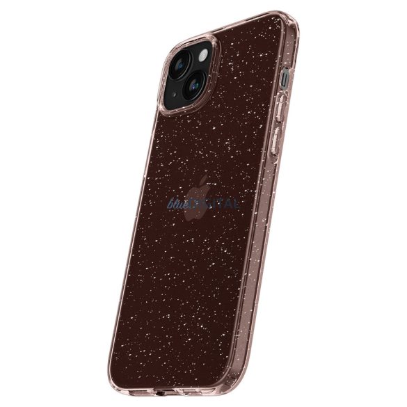 Spigen Liquidy Crystal tok iPhone 15 Plus rózsaszín átlátszó csillogós