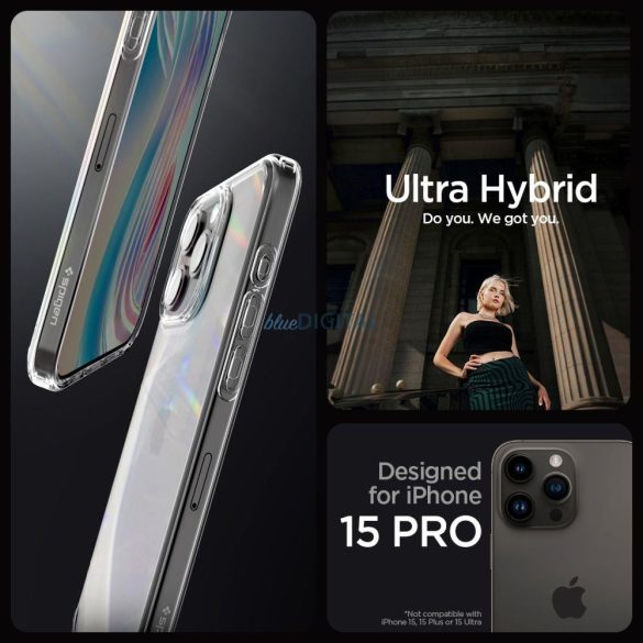 SPIGEN ULTRA HIBRID iPhone 15 PRO átlátszó tok