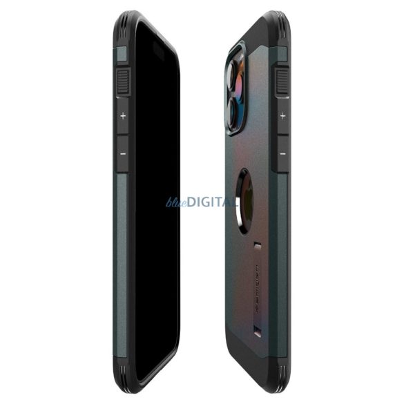 Spigen Tough Armor MagSafe tok állvány iPhone 15 Pro - zöld