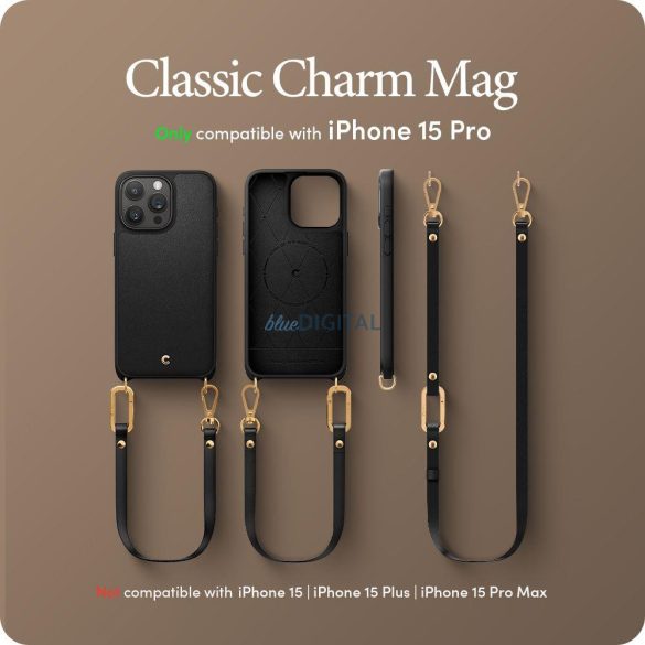 Spigen CYRILL CLASSIC CHARM MAG MAG MAGSAFE iPhone 15 PRO FEKETE tok
