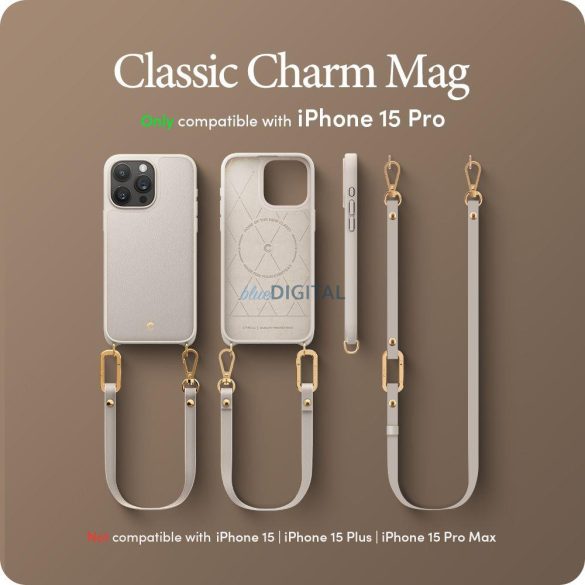 Spigen CYRILL CLASSIC CHARM MAG MAG MAGSAFE iPhone 15 PRO krémszínű tok