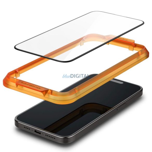 SPIGEN ALM GLASS FC 2db iPhone 15 PRO MAX FEKETE EDZETT ÜVEG