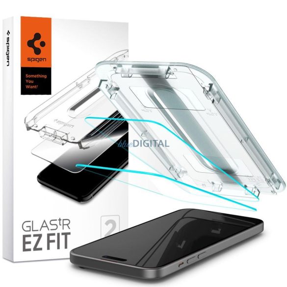 SPIGEN GLAS.TR "EZ FIT" EDZETT ÜVEG 2 CSOMAG iPhone 15 PLUS ÁTLÁTSZÓ