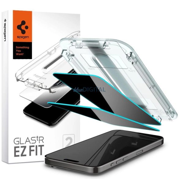 Spigen edzett üveg GLAS.TR "EZ FIT" 2db iPhone 15 PRO PRIVACY