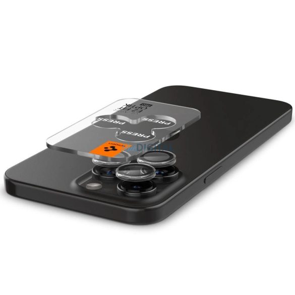 Spigen Glass tR EZ Fit Optik Pro 2 csomag, kristálytiszta - iPhone 15 Pro/15 Pro Max fólia