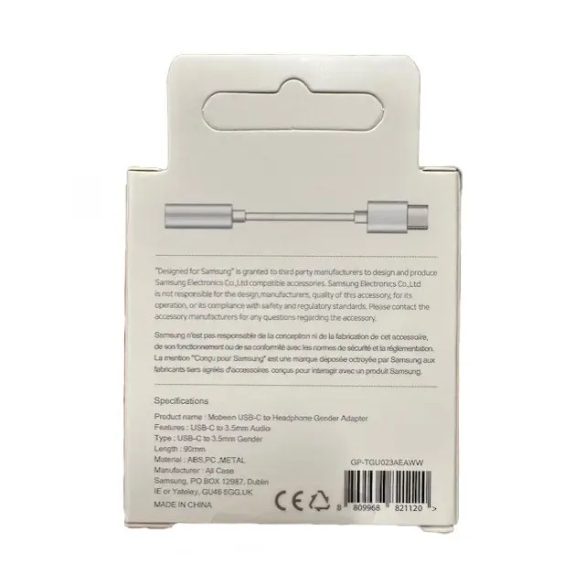 Samsung GP-TGU023AE Type-C - jack 3.5mm adapter - fehér