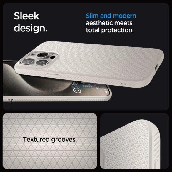 Spigen Liquid Air tok iPhone 15 Pro Max - natúr titánium