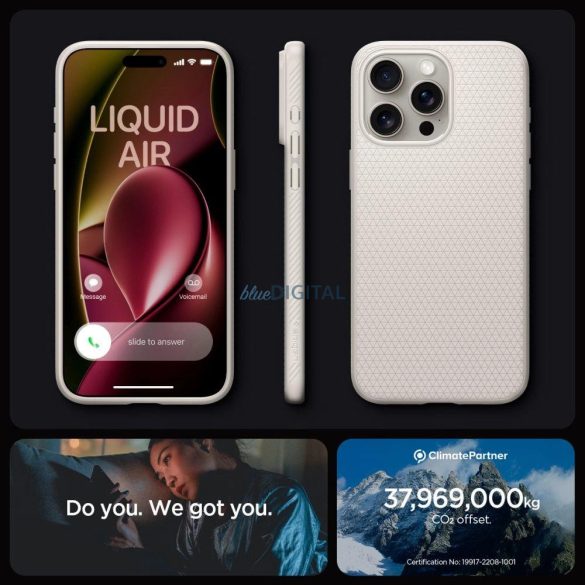 Spigen Liquid Air tok iPhone 15 Pro - természetes titánium