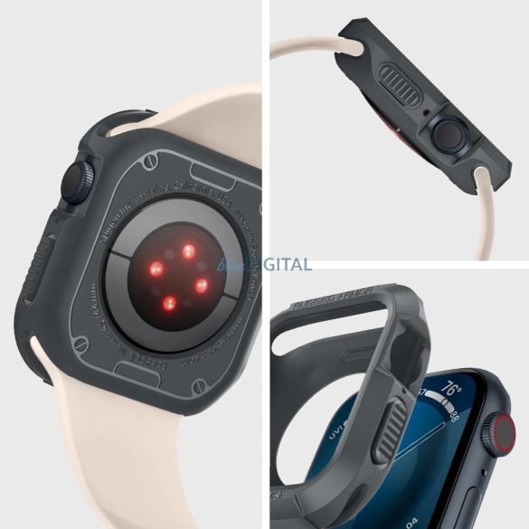 Spigen Rugged Armor tok szíj Apple Watch 4/5/6/7/8/9/SE (44/45mm) - Sötétszürke