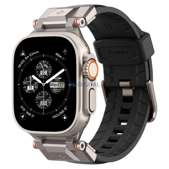 Spigen DuraPro Armor PU szíj Apple Watch 4/5/6/7/8/9/SE/Ultra 1/2 (42/44/45/49mm) - fekete