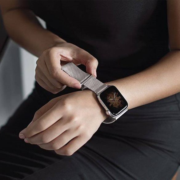 UNIQ Dante Apple Watch Series 4 40mm rozsdamentes acél óraszíj fekete