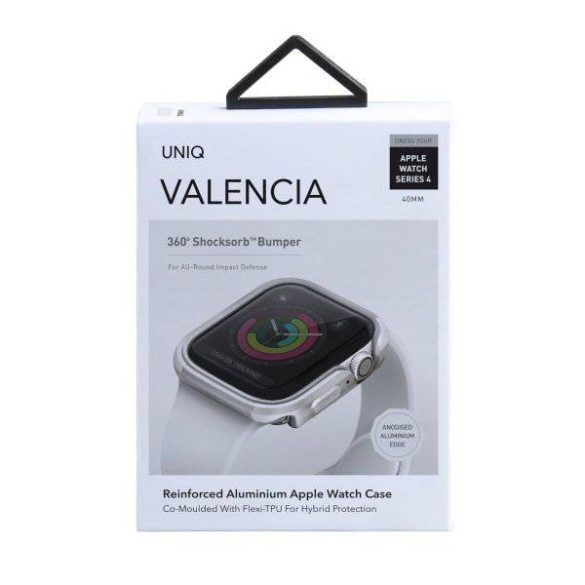 UNIQ Valencia tok Apple Watch 4/5/6/SE 40mm ezüst színű