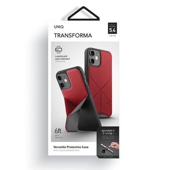 UNIQ transzformációs védőtok iPhone 12 mini piros telefontok