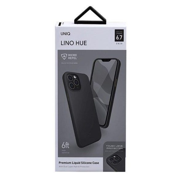 UNIQ Lino Hue védőtok iPhone 12 Pro Max fekete telefontok