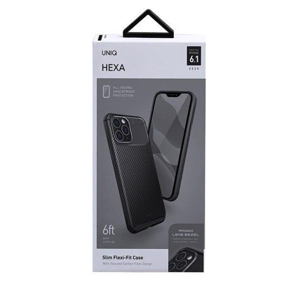 UNIQ Hexa védőtok iPhone 12 Pro / iPhone 12 fekete telefontok