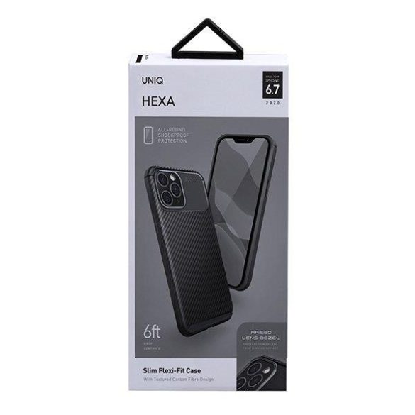 UNIQ Hexa védőtok iPhone 12 Pro Max fekete telefontok