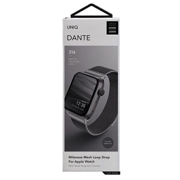 UNIQ Dante csereszíj Apple Watch 4/5/6/7/8/SE/SE2 38/40/41mm szürke