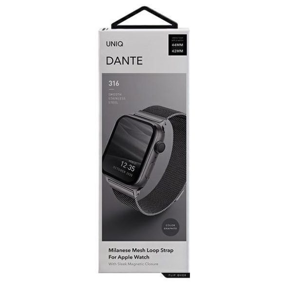 UNIQ Dante csereszíj Apple Watch 4/5/6/7/8/SE/SE2 42/44/45mm szürke