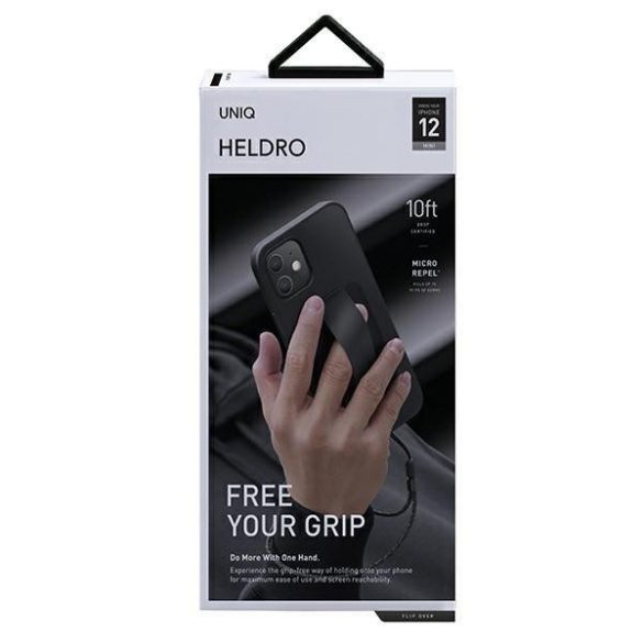 UNIQ Heldro antibakteriális tok iPhone 12 mini fekete (Antimicrobial)