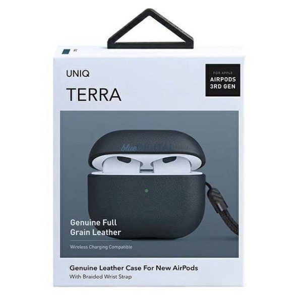 Uniq Terra Airpods 3 gen. Valódi bőr kék / tengeri kék tok