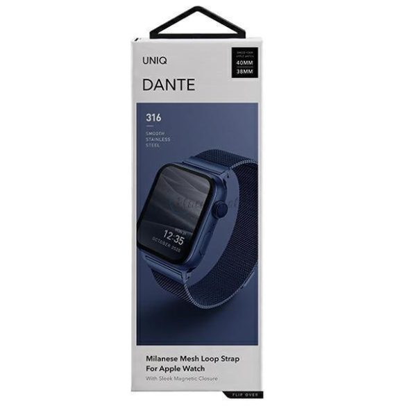 UNIQ Dante csereszíj Apple Watch 1/2/3/4/5/6/7/8/9/SE/SE2 38/40/41mm kék