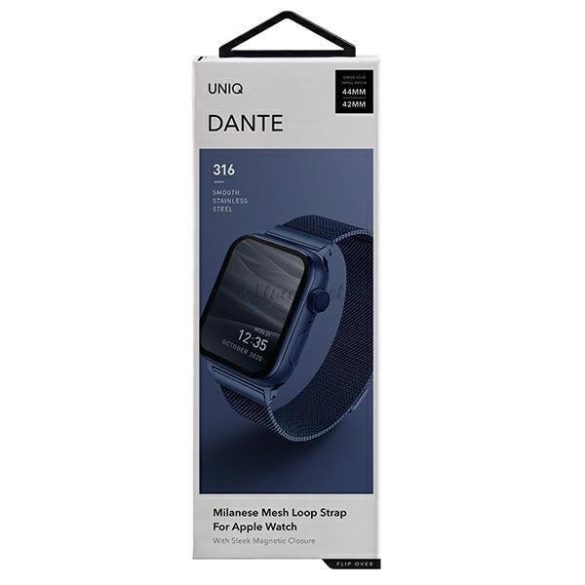 UNIQ Dante csereszíj Apple Watch 1/2/3/4/5/6/7/8/9/SE/SE2 42/44/45mm kék