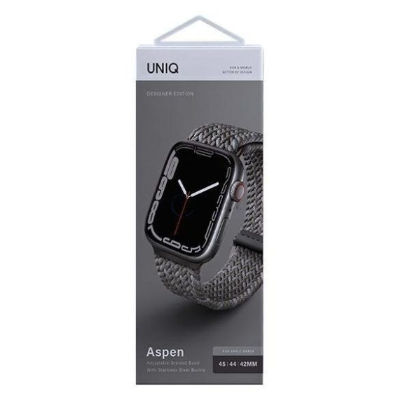 UNIQ Aspen csereszíj Apple Watch 4/5/6/7/8/SE/SE2 44/42/45mm szürke