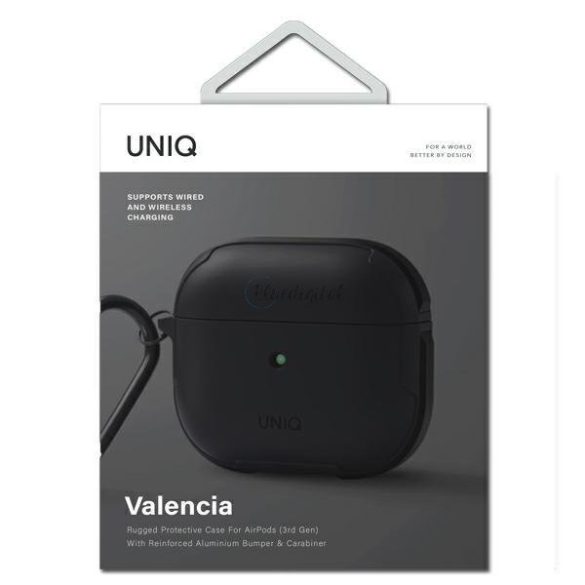 UNIQ tok Valencia Airpods 3 fekete / éjfekete antimikrobiális
