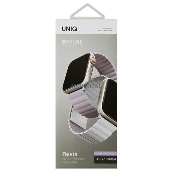 UNIQ Revix Apple Watch 4/5/6/7/8/SE/SE2 38/40/41mm Megfordítható mágneses - lila-fehér