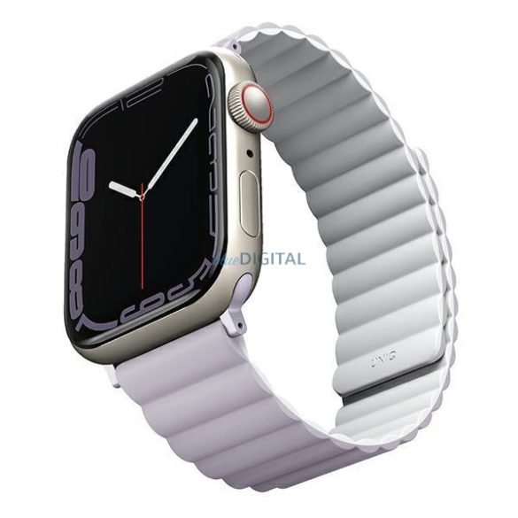 UNIQ Revix Apple Watch 4/5/6/7/8/SE/SE2/Ultra 42/44/45mm Megfordítható mágneses - lila-fehér