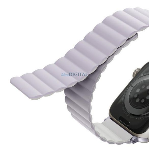 UNIQ pasek Revix Apple Watch Series 4/5/6/7/8/SE/SE2/Ultra 42/44/45mm. Megfordítható mágneses lila-fehér