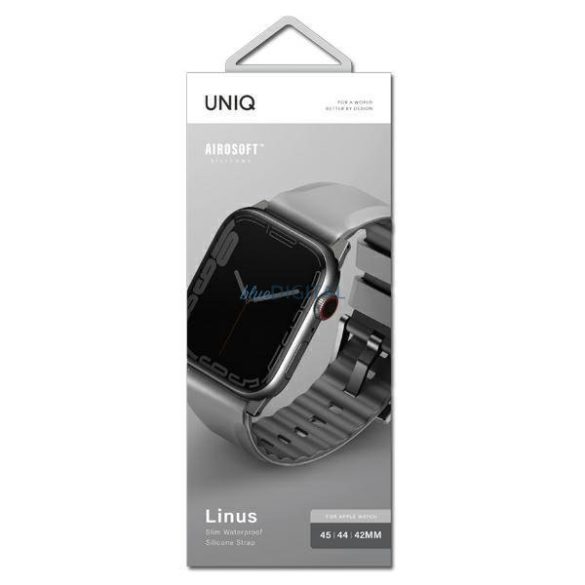 UNIQ Linus csereszíj Apple Watch 4/5/6/7/8/SE/SE2/Ultra 42/44/45mm Airosoft szilikon - szürke