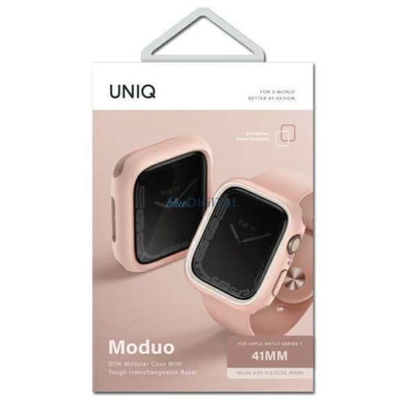 UNIQ Moduo tok Apple Watch 4/5/6/7/8/9/SE/SE2 40/41mm rózsaszín-fehér