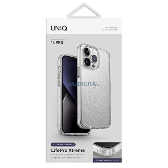 UNIQ etui LifePro Xtreme iPhone 14 Pro 6,1" átlátszó flitteres fényes