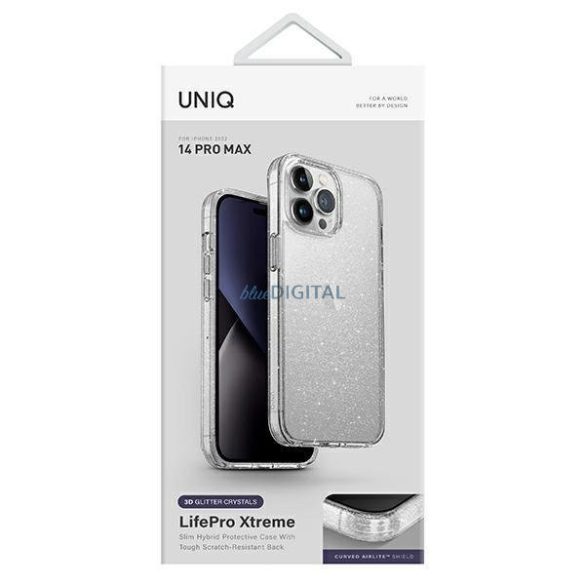 UNIQ etui LifePro Xtreme iPhone 14 Pro Max 6,7" átlátszó flitteres fényes