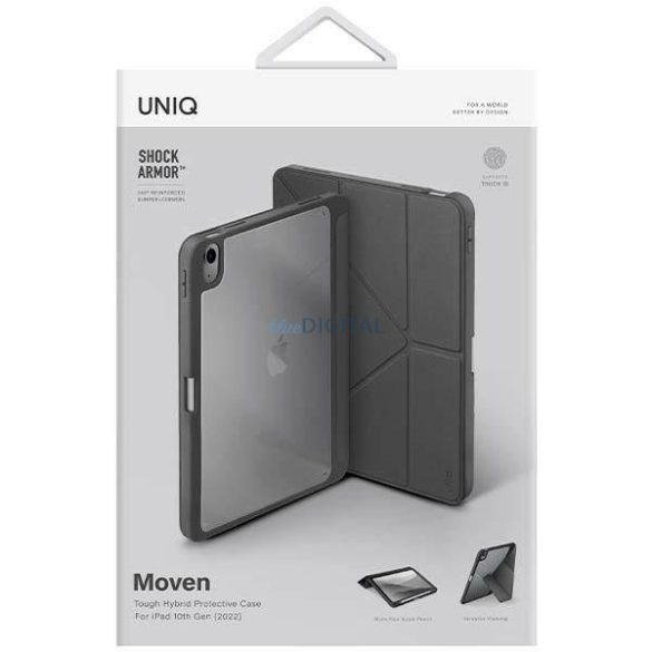 Uniq Case Moven iPad 10 gen. (2022) carbon szürke tok