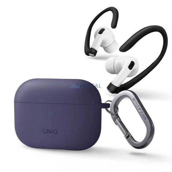 Uniq tok Nexo AirPods Pro 2 gen + fülkampók szilikon lila/fig lila