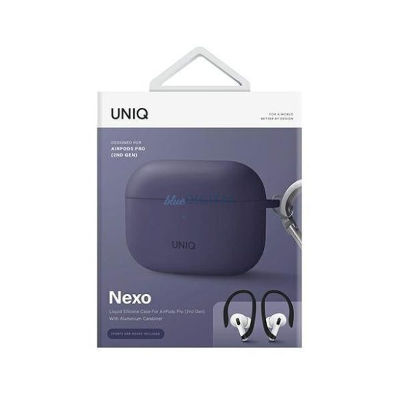 Uniq tok Nexo AirPods Pro 2 gen + fülkampók szilikon lila/fig lila