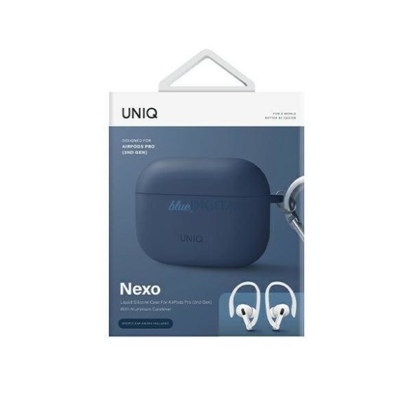 Uniq tok Nexo AirPods Pro 2 gen + fülkampók szilikon kék/kaszpi kék