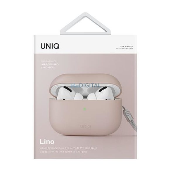 Uniq tok Lino AirPods Pro 2 gen szilikon rózsaszín/pirosas rózsaszín