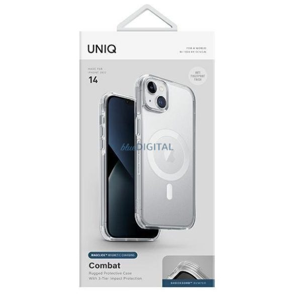 Uniq Combat tok iPhone 14 6,1" Magclick Charging átlátszó/galamb szatén átlátszó