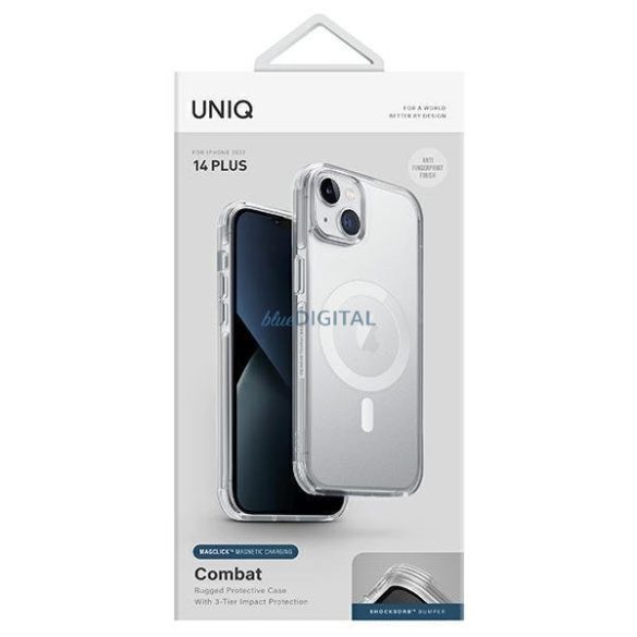 Uniq Combat tok iPhone 14 Plus 6.7" Magclick Charging átlátszó/galamb szatén átlátszó