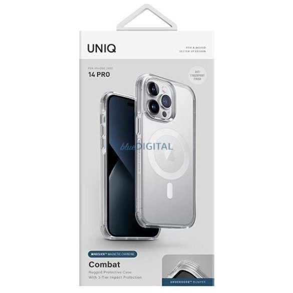 Uniq Combat tok iPhone 14 Pro 6.1" Magclick Charging átlátszó/galamb szatén átlátszó