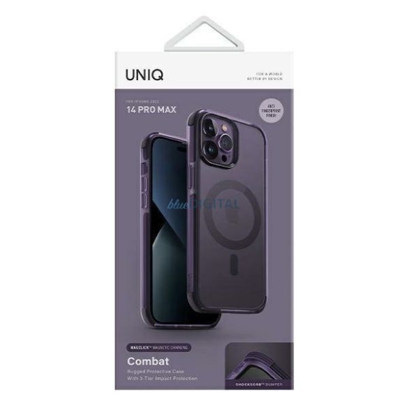 Uniq Combat tok iPhone 14 Pro Max 6.7" Magclick töltés lila/fig lila